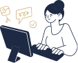 Icon of someone working at their computer