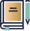 Icon of book and pencil.