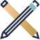 Icon of two pencils crossed.