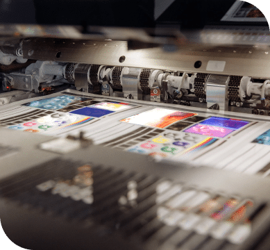 The inside of an industrial printer.
